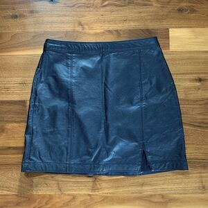 Abercrombie vegan black leather skirt